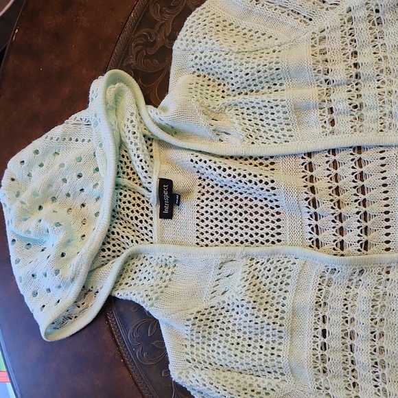 Introspect Pale Green Sweater Sz M - Picture 2 of 8